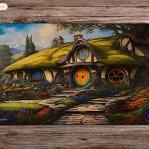 La Cabaña de los Hobbits - 60 x 35 cm - Tapete de juego de mesa para Mtg - Tapete para juego de mesa Tcg