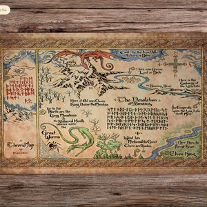 Thorin's Map - 24"x14" - Playmat MTG - Board Game Mat for TCG