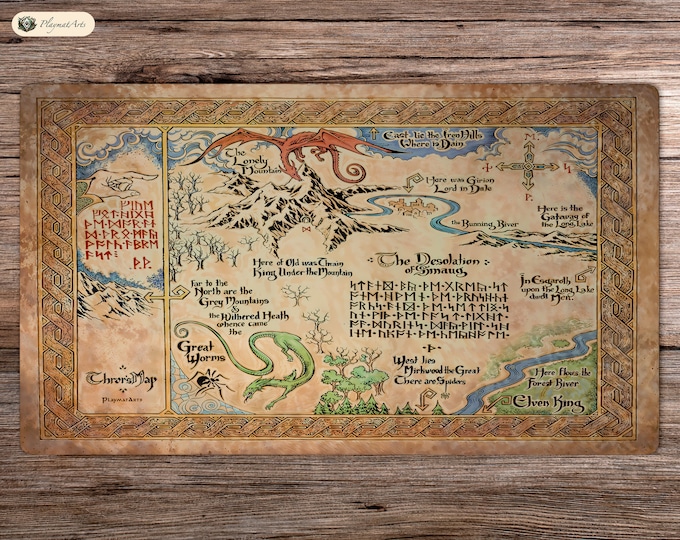 Thorin's Map - 24"x14" - Playmat MTG - Board Game Mat for TCG