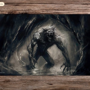 Midnight Beast - 24"X14" - Playmat Mtg - Board Game Mat For Tcg