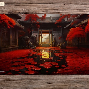 Ephémère Tokugawa - 60 x 35 cm - Playmat Mtg - Tapis de jeu de société pour Tcg