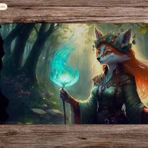 The Wise Vixen - 24"X14" - Playmat Mtg - Tapis de jeu de société pour Tcg