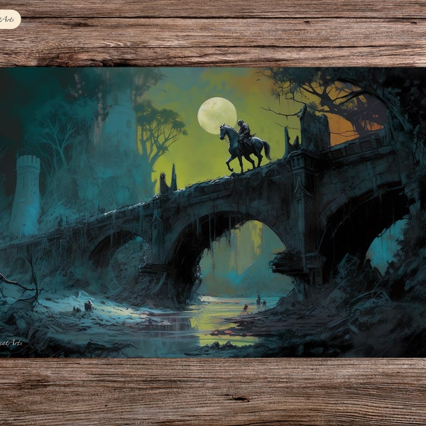 Darkened Knight's Passage - 60 x 35 cm - Playmat Mtg - Tapis de jeu de société pour Tcg