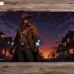 Glowing Gunslinger - 60x35cm - Playmat Mtg - Brettspiel Matte Für Tcg