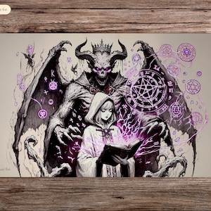 Demonic Tutor - 60 x 35 cm - Tapete de juego Mtg - Tapete para juego de mesa TCG