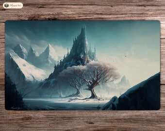Icy Fortress - 24"x14" - Playmat MTG - Board Game Mat for TCG