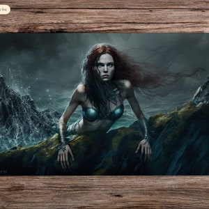 Druid of the Merfolk - 24"x14" - Playmat MTG - Board Game Mat for TCG