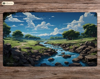 Tranquil Stream - 24&quot;x14&quot; - Playmat MTG - Board Game Mat for TCG