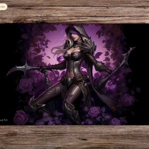 Sylvanas Coursevent - 60 x 35 cm - Tapis de jeu MTG - Tapis de jeu de société pour TCG