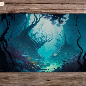 Silent Reef - 24&quot;x14&quot; - Playmat MTG - Board Game Mat for TCG