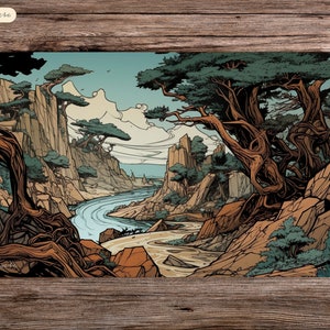 Tapete de juego Inkwood Adventure - 60 x 35 cm - Juego de mesa Mtg - Tapete para juego de mesa TCG