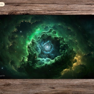 Green Nebula - 24"x14" - Playmat MTG - Board Game Mat for TCG