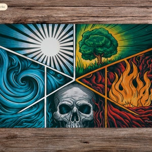 Inked Elements - 24&quot;x14&quot; - Playmat MTG - Board Game Mat for TCG