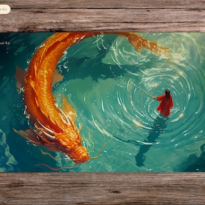 El cuento de la Serpiente Dorada - 61 x 35 cm - Tapete de juego de mesa para TCG