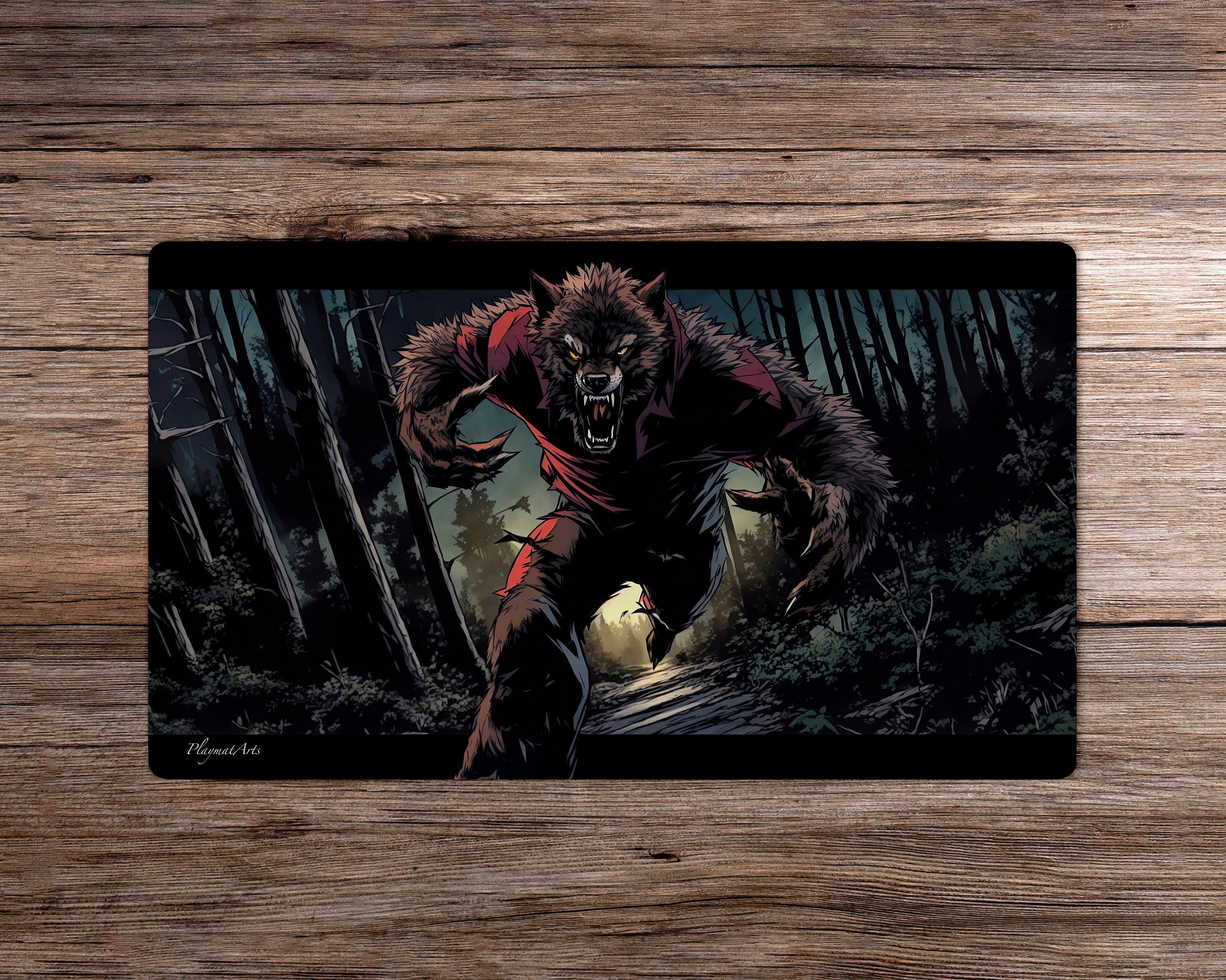 Forest Night Chase - 60 x 35 cm - プレイマット MTG - TCG用ボード