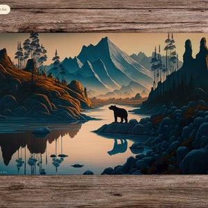Dans les montagnes - 24"x14" - Playmat MTG - tapis de jeu de société pour TCG