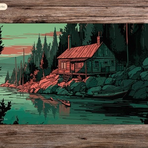 Woodland Retreat - 60 x 35 cm - Speelmat Mtg - Muismat, Bordspelmat voor Tcg