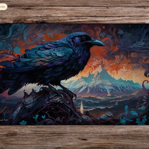 Cuervo cromático - 60 x 35 cm - Playmat Mtg - Tapete para juego de mesa para Tcg