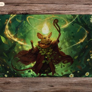 Druid Mouse-Mancer - 24"x14" - Playmat MTG - Board Game Mat for TCG