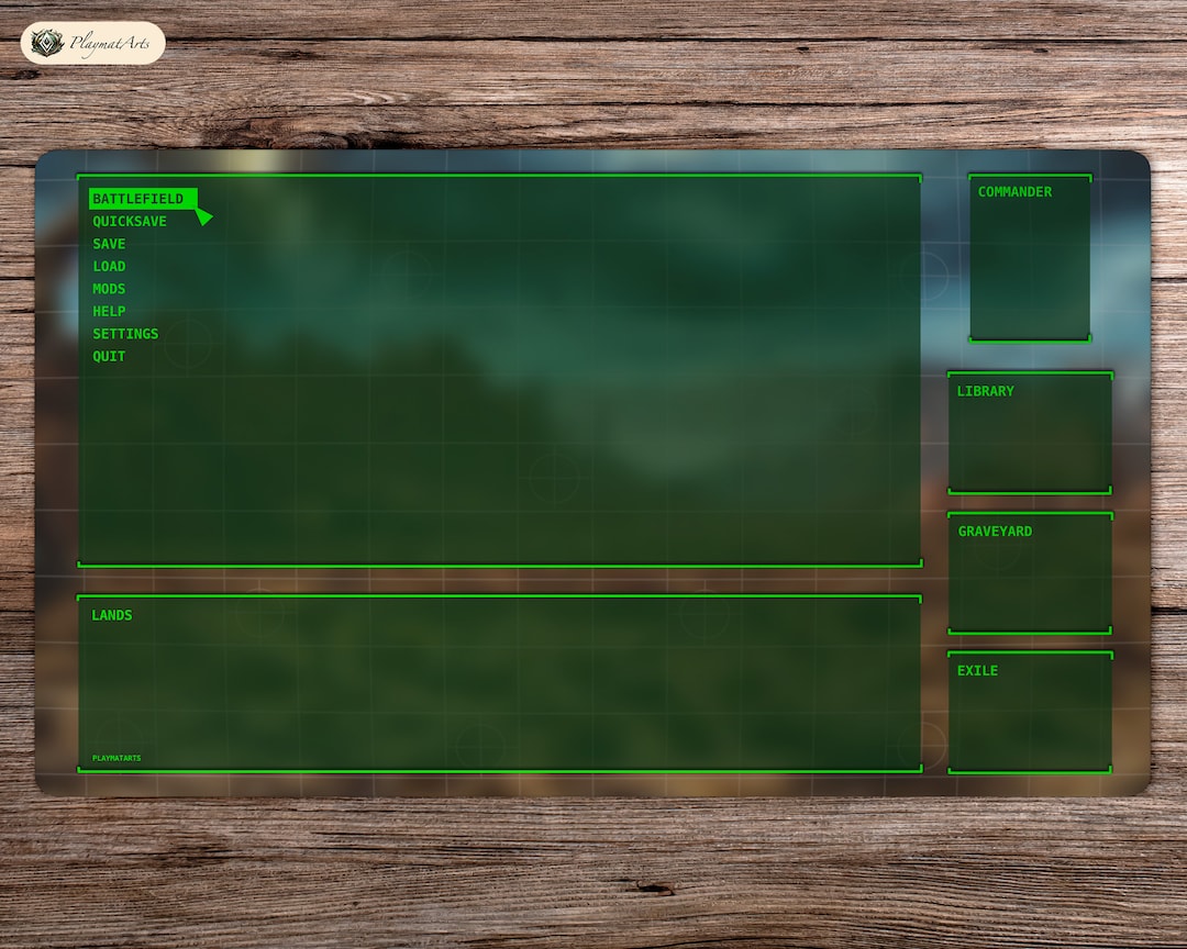Fallout Menu Zones 24x14 Zoned Playmat MTG Board Game Mat for TCG Etsy