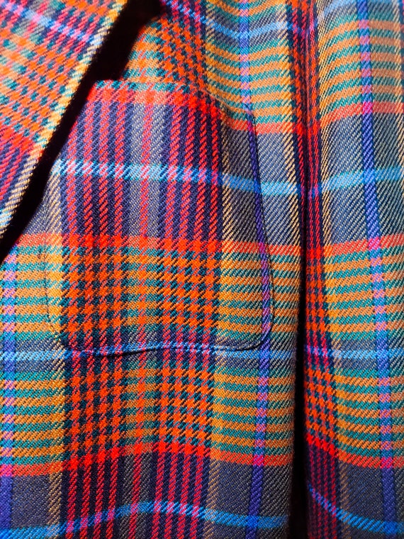 Vintage 1980s Plaid Tartan Wool Blazer | 80s Schr… - image 5