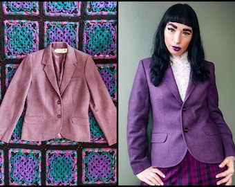 Vintage 70s Purple Academia Villager Blazer