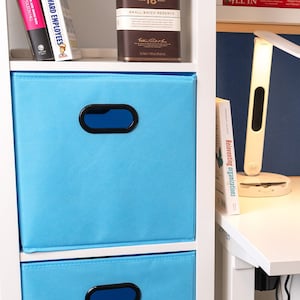 LIGHT BLUE Best box for Kallax (33x38x33), Classic Plain Box, Storage Box For Kallax Unit, Home Office Organizer, Large box.