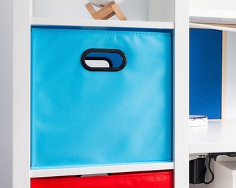 BLAU Kallax Regal Einsatz Stoff Box | Ikea | Veranstalter | Büro | Wohndekoration | Aufbewahrungsbox | Minimalistisch | Wohnzimmer