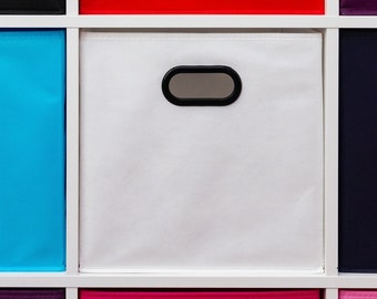 WHITE Best box for Kallax  (33x38x33), Classic Plain Box, Storage Box For Kallax Unit, Decal for Home Office Organizer, Large box.