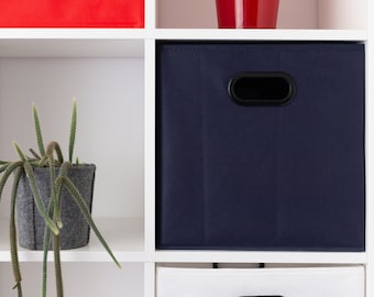 NAVY BLUE Best box for Kallax (33x38x33), Classic Plain Box, Storage Box For Kallax Unit, Decal for Home Office Organizer, Large box.