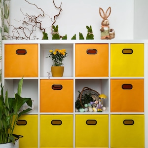 SUNNY YELLOW Best box for Kallax (33x38x33), Classic Plain Box, Storage Box For Kallax Unit, Home Office Organizer, Large box.