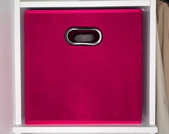 PINK VELVET Best box for Kallax (33x38x33), Classic Plain Box, Storage Box For Kallax Unit, Premium Home Office Organizer, Large box.