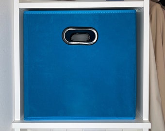 BLUE VELVET La migliore scatola per Kallax (33x38x33), scatola classica semplice, scatola portaoggetti per unità Kallax, organizer premium per home office, scatola grande.