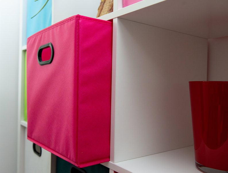 DARK PINK Best Box for Kallax 33x38x33, Classic Plain Box, Storage Box for Kallax Unit, Decal