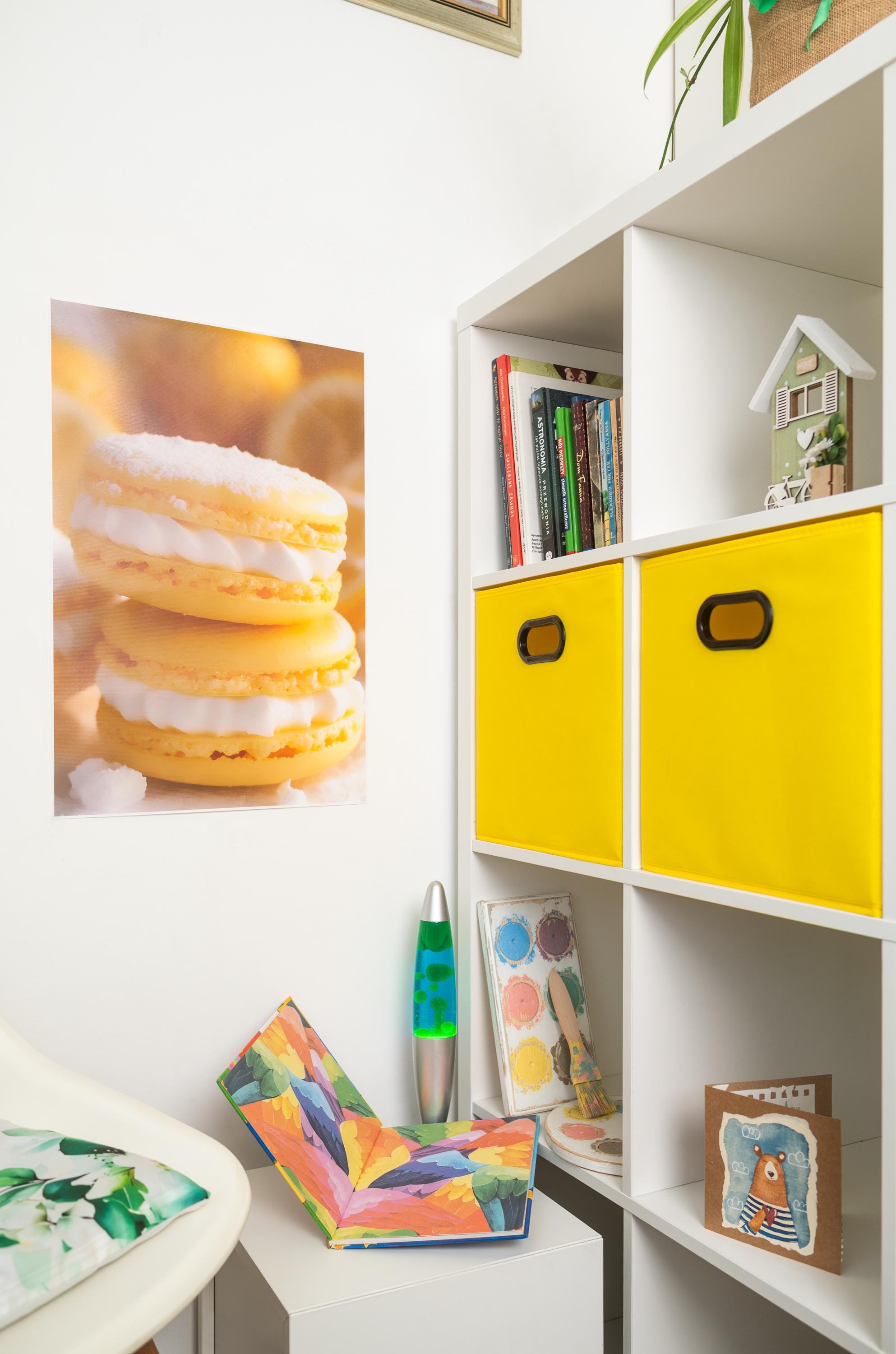 Sunny Yellow Storage Box, Kallax Shelf Insert, Home Organizer