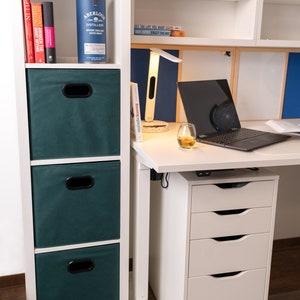 DARK GREEN Best box for Kallax (33x38x33), Classic Plain Box, Storage Box For Kallax Unit, Home Office Organizer, Large Box.