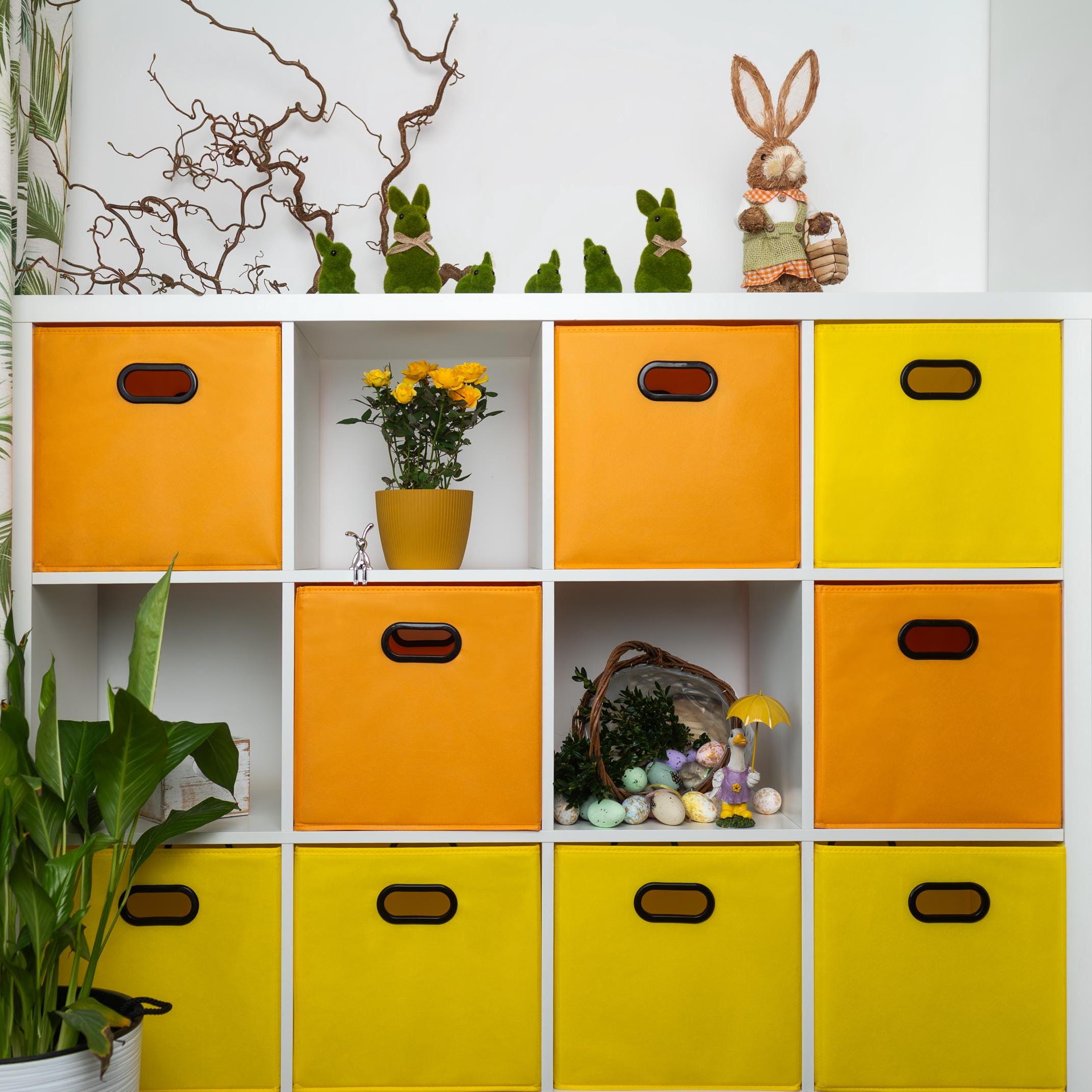 Sunny Yellow Storage Box, Kallax Shelf Insert, Home Organizer