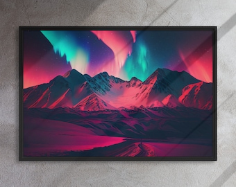Electric Rocky Mountains | Framed canvas