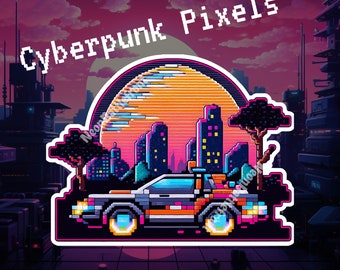 Pixelated Flux Capacitor | 90's Arcade Style Vinyl Sticker perfect for laptops, water bottles, journals, and more