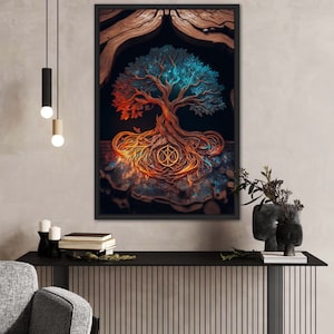 Roots of Asgard | Framed canvas Viking Symbol Art, Ancient Symbol, Wall Decor, Nordic Symbol, Wall Art, Viking Decor, Viking Runes