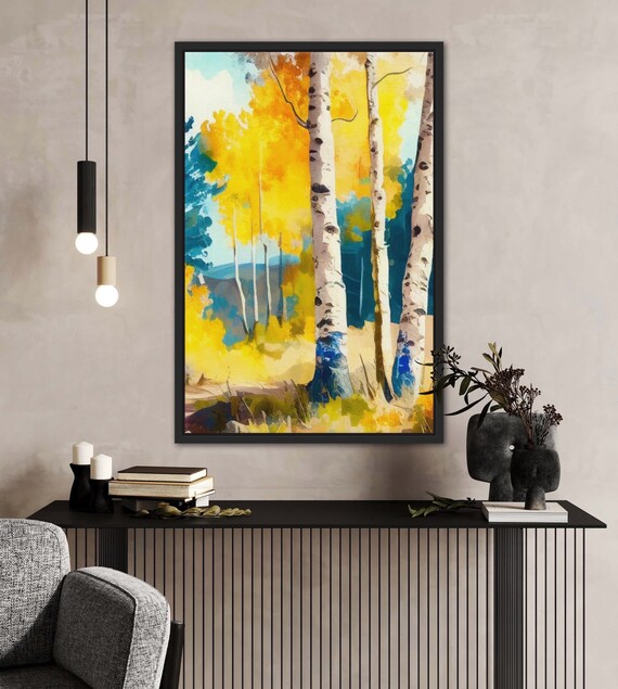 Tigeridge Leinwandbild 'Blühender Birkenwald' – Gerahmte Wandkunst, Naturmotiv Für Wohnzimmer & Schlafzimmer