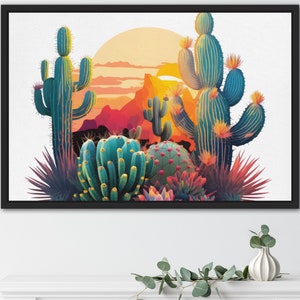 Desert Mirage / Lienzo enmarcado Arte del sudoeste, Arte paisajístico, Arte de Arizona, Arte del desierto, Arte mural, Arte moderno