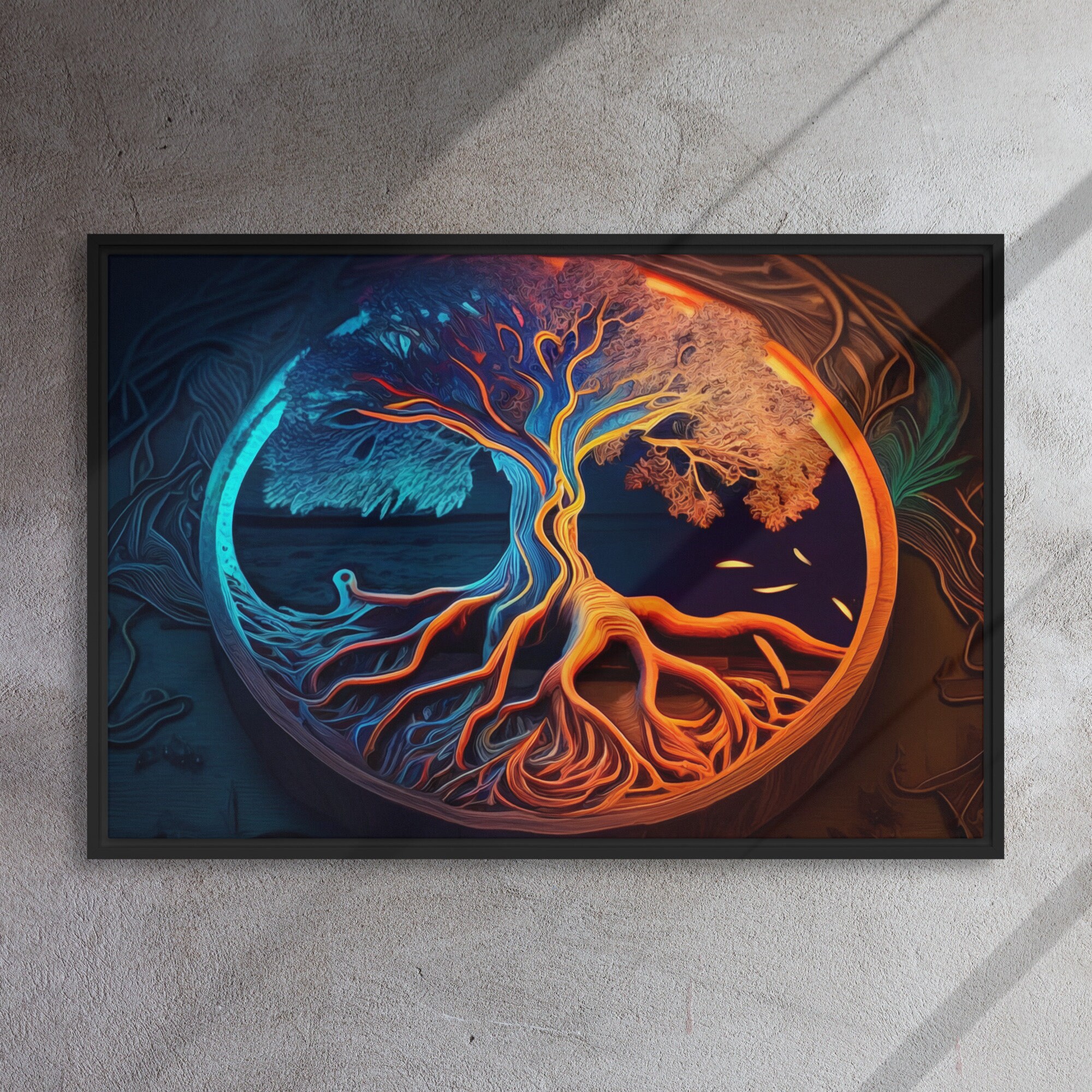 Wooded Wonder of Yggdrasil | Framed Tree of Life Rune With Elemental ...