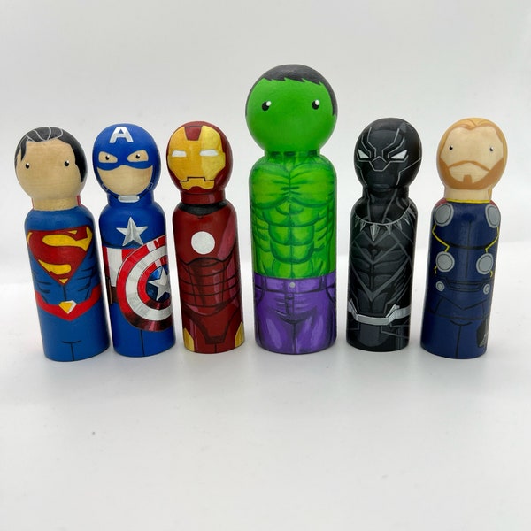 Super hero peg dolls