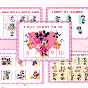 Minnie Mouse Busy Book, Preschool Toddler Activity, Learning Binder ...