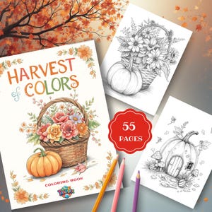Harvest of Colors – Floral Pumpkin Coloring Book, Autumn Fun for Kids & Adults