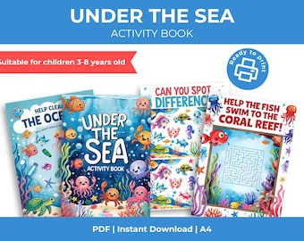 Unter dem Meer-Aktionsbuch | PDF zum ausdrucken & ausmalen für Kinder | Meerestiere Spaß