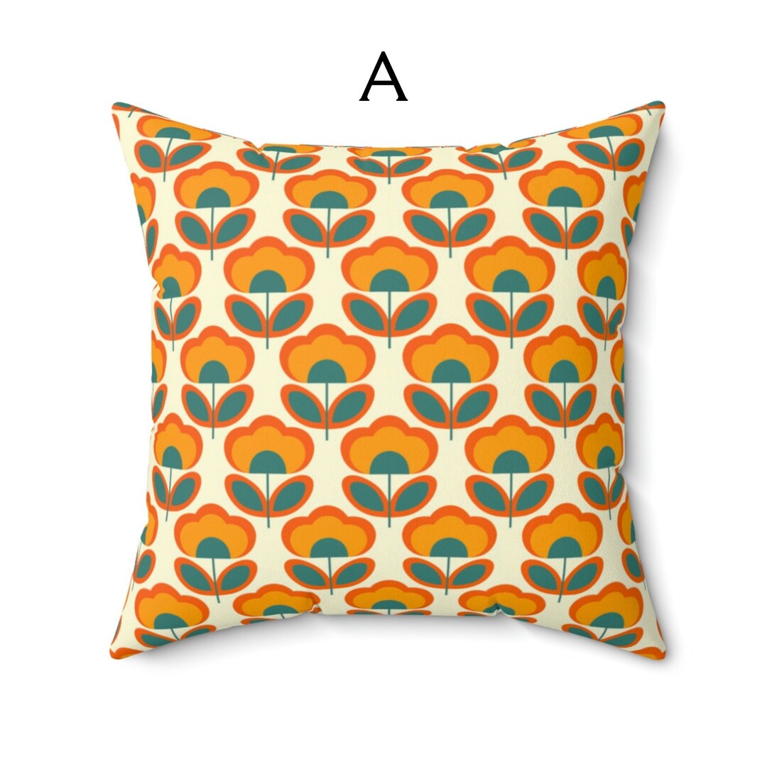 Mid Century Modern Pillow Case Retro Print Pillow Cases Etsy
