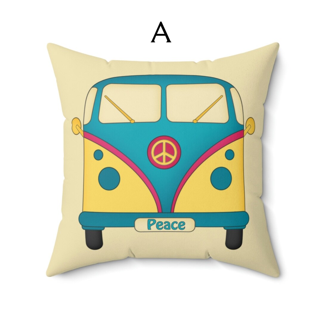 Cute VW Pillow Cover, VW Bus Pillow, Camper Van Gift, Cute Throw Pillow