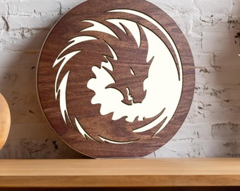 Dragon Lamp with Warm White LED Lighting - Mythical Decor, Fantasy Lamp, Night Light, Bedroom Decor, USB LED Decorative Lamp